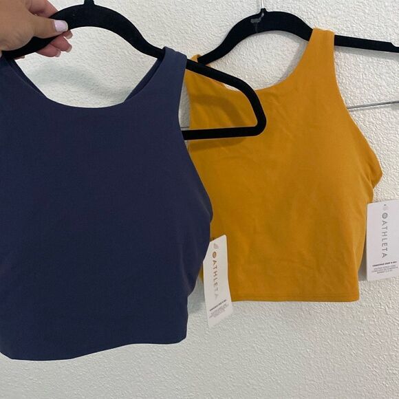 2- NWT-Athleta- long line sports bras- size XS - Picture 1 of 16
